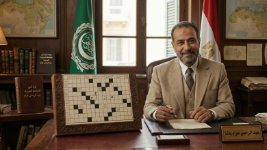 اول امين للجامعة العربية كلمات متقاطعة