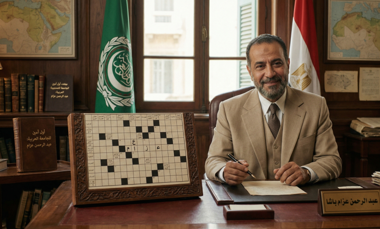 اول امين للجامعة العربية كلمات متقاطعة