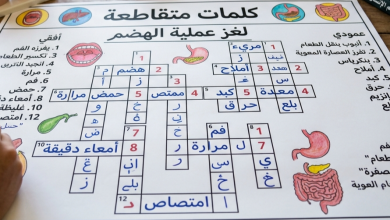 حل لغز عملية هضمية كلمات متقاطعة
